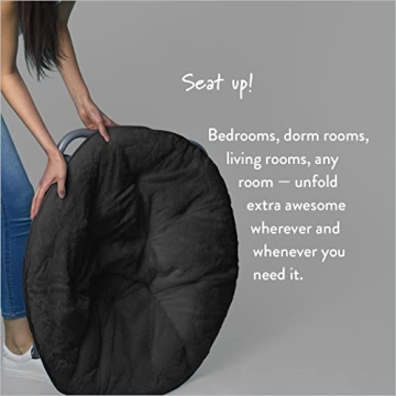 Faux Fur Saucer Chair in Black - Trendy Comfort