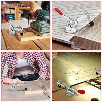 Accessbuy Toggle Clamp 225D 500Lbs Holding Capacity Heavy Duty Large Hold Down Clamp Quick-Release Horizontal Clamp（2Pack)