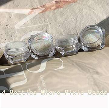 4 Bottle Micro Rhinestones for Stunning Nail Art and Crafts