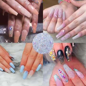 4 Bottle Micro Rhinestones for Stunning Nail Art and Crafts