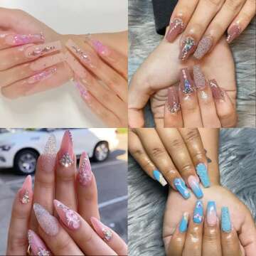 4 Bottle Micro Rhinestones for Stunning Nail Art and Crafts