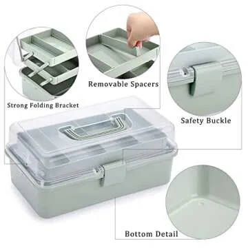BTSKY 3-Layer Portable Craft Organizer Storage Box