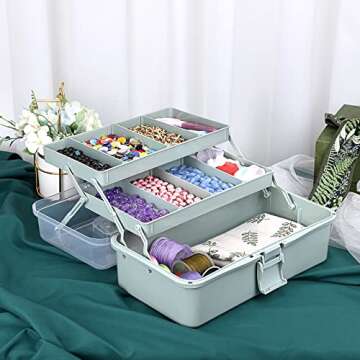 BTSKY 3-Layer Portable Craft Organizer Storage Box