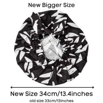 TTAT Shower Cap Extra Large, Afro, Long Thick Locs, Braids, Large & Long Hair, Waterproof PU Lining,...