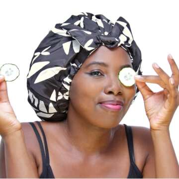 TTAT Shower Cap for Thick Hair - Waterproof and Stylish