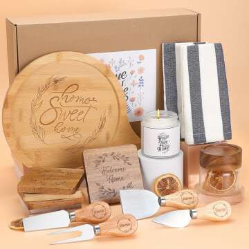 Housewarming Gift Baskets & Bamboo Serving Boards for Couples