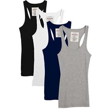 Shop Zenana Racerback Tank Tops - 4 Pack in Essential Colors