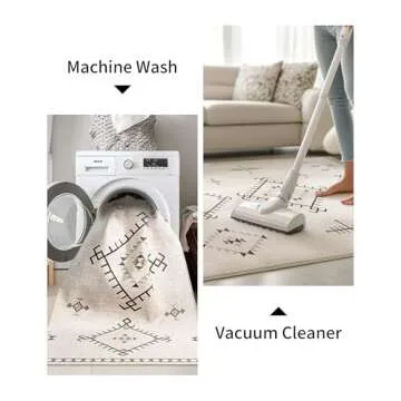 ILANGO 8'x10' Washable Area Rug for Homes and Offices