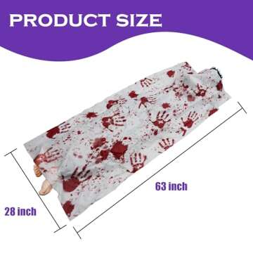 Hourleey 5.2 FT Halloween Decorations Outdoor Props, Animated Back from The Grave Dead Body with Sound Animated and Sitting up Body, Scary Dead Body for Haunted House Party Decoration