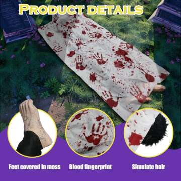 Hourleey 5.2 FT Halloween Decorations Outdoor Props, Animated Back from The Grave Dead Body with Sound Animated and Sitting up Body, Scary Dead Body for Haunted House Party Decoration