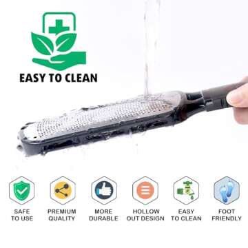 Antonki 2 in 1 Callus Remover Foot File for Dead Skin, Professional Double Sided Rasp Pedicure Tool Metal Scraper Foot Scrubber for Cracked Heel