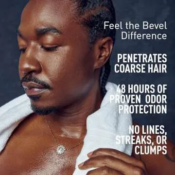 Bevel Deodorant for Men with Coconut Oil and Shea Butter, Aluminum Free, No Streaks, 48 Hour Protection, 2.5 Oz (Packaging May Vary)