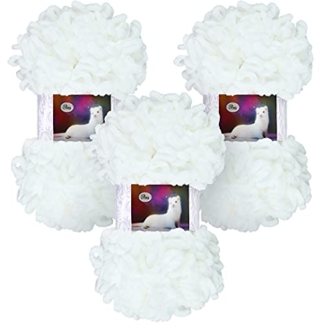 3 Rolls Finger Blanket Yarns Puffy Loop Yarn Soft Crochet Yarns Fluffy Finger Knitting Yarns Chunky ...