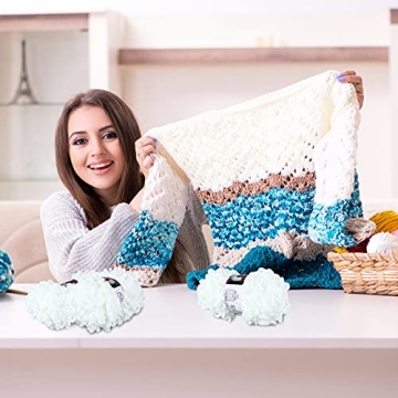 3 Rolls Soft Fluffy Finger Blanket Yarn for DIY Crafts