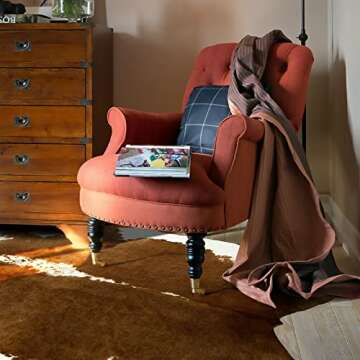 AROGAN Premium Faux Cowhide Rug 110 x70 cm/3.6 x 2.3 feet, Durable and Large Size Cow Print Rugs, Su...