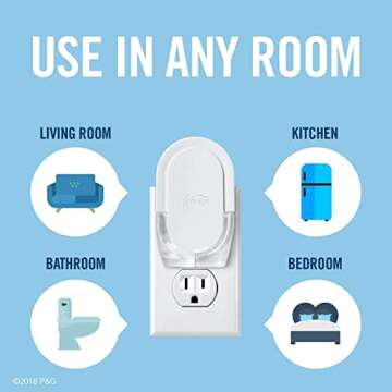Febreze Plug In Air Freshener, Odor-Fighting Scented Oil Warmer Device, Air Fresheners for Home and Bathroom and Kitchen, 1 Count