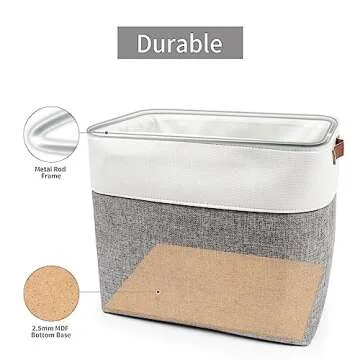 Bagnizer Large Fabric Storage Baskets for Elegant Organization