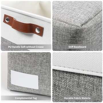 Bagnizer Large Fabric Storage Baskets for Elegant Organization