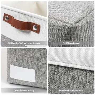 Bagnizer Large Fabric Storage Baskets for Elegant Organization