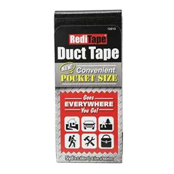 RediTape 10932 Colored Compact Flat Fold Duct Tape for Travel, Camping, Photography and Emergencies ...