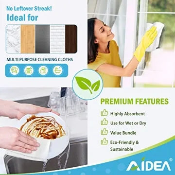 AIDEA Microfiber Cleaning Cloths 50-Pack for Home Cleaning