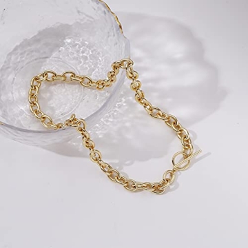 CAROVO Gold Toggle Necklace Elegant Everyday Jewelry