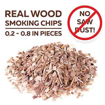Zorestar Smoker Chips Variety Pack - 6pcs Wood Chips for Smoker - Apple, Cherry, Alder, Oak, Maple, Peach Wood Chips for BBQ Grilling - 100% Pure Smoker Chips for Meat, Fish, Vegetables (0.6 Lb Each)