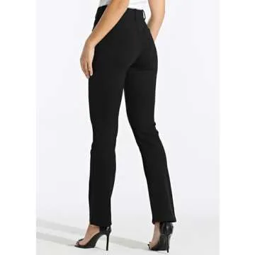 Willit 31" Women's Yoga Dress Pants Straight Leg Work Slacks Stretchy Office Casual Pants 4 Pockets ...
