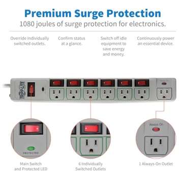 Tripp Lite TLP76MSG Surge Protector with 7 Outlets