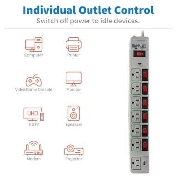 Tripp Lite TLP76MSG Surge Protector with 7 Outlets