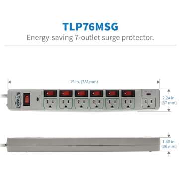 Tripp Lite TLP76MSG Surge Protector with 7 Outlets