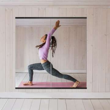 Delma Home Gym Mirror - 48''x24'' Frameless Wall Mirror, 2PCS, Suitable for Home Gym, Garage, Bedroom, Bathroom (Black)