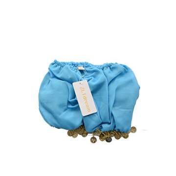 ZLTdream Lady's Belly Dance Long Sleeves Chiffon Top Blue