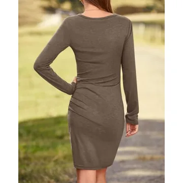 Elegant BTFBM Women Ruched Bodycon Dress Casual Fitted