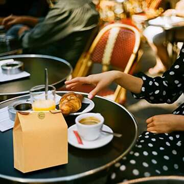 100 Pack Kraft Paper Bread Bags for Homemade Bread Large Loaf Bag with Clear Front Window 14" x 8.3"...