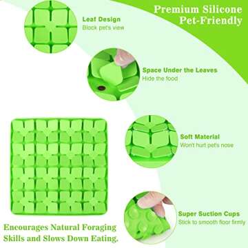 MOOGROU Snuffle Mat for Dogs, Silicone Interactive Dog Toys for Smell Training&Slow Down Eating,Dog Enrichment Puzzle Toys Encourage Natural Foraging Skills&Stress Relief for Small-Large Dogs Green M