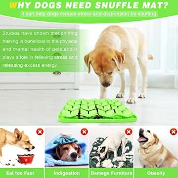 MOOGROU Snuffle Mat for Dogs, Silicone Interactive Dog Toys for Smell Training&Slow Down Eating,Dog Enrichment Puzzle Toys Encourage Natural Foraging Skills&Stress Relief for Small-Large Dogs Green M