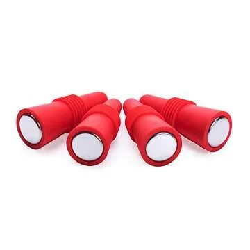 OHMAXHO Wine Stoppers (Set of 5), Silicone Wine Bottle stopper and Beverage Bottle Stoppers, Red