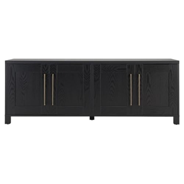 Stylish Henn&Hart TV Stand for TVs up to 80" in Black Grain