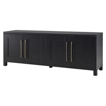 Stylish Henn&Hart TV Stand for TVs up to 80" in Black Grain