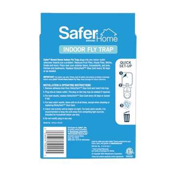 Safer Brand Home SH502-1R5SR 1 Indoor Plug-in Fly Trap for Flies, Fruit Flies, Moths, Gnats, and Oth...