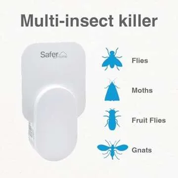 Safer Brand Home SH502-1R5SR 1 Indoor Plug-in Fly Trap for Flies, Fruit Flies, Moths, Gnats, and Other Flying Insects – 1 Traps + 5 Glue Cards
