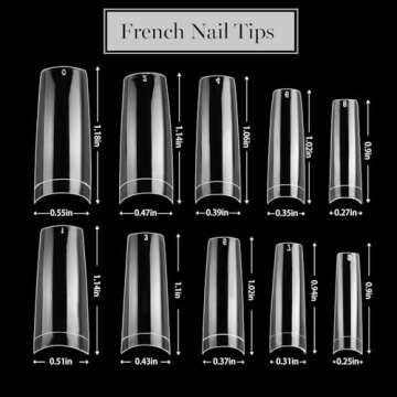 Beetles Acrylic Nails Kit 488 Pcs 3 Styles Clear Coffin Ballerina Stiletto Nail Tips Gel Tips Set False Nails Extension Gel Nail Art Gift for Women