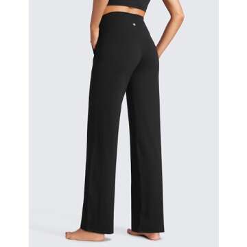 CRZ YOGA Womens Butterluxe High Waist Wide Leg Pants with Pockets 31" - Buttery Soft Comfy Casual Yo...