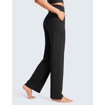 CRZ YOGA Women's Butterluxe Wide Leg Pants with Pockets