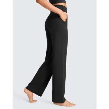 CRZ YOGA Women's Butterluxe Wide Leg Pants with Pockets