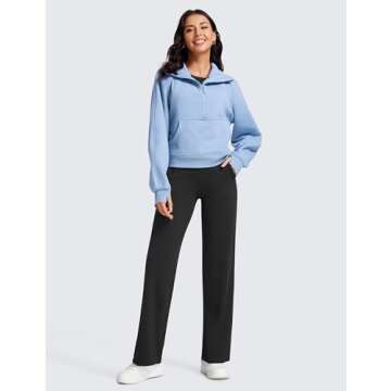 CRZ YOGA Women's Butterluxe Wide Leg Pants with Pockets