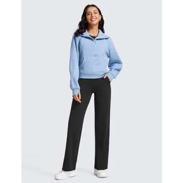 CRZ YOGA Women's Butterluxe Wide Leg Pants with Pockets