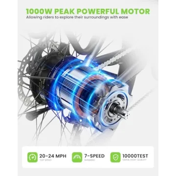 VEEFA X2 Electric Bike Peak 1000W Performance 24Mph