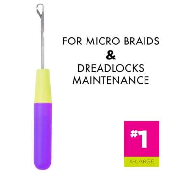 DONNA Crochet Needle, Crochet Braid Hair Latch Hook Hair Extension Lime Purple